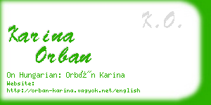 karina orban business card